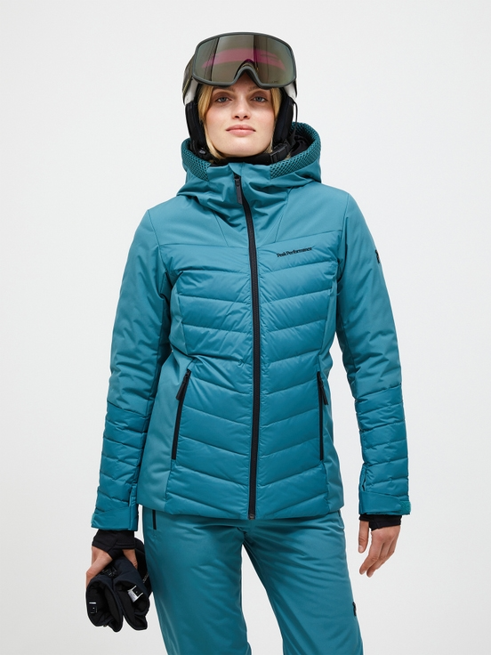 Women Blackfire Down Ski Jacket Peak Performance - Maat: L , S - Ski Jassen - Blauw / Hydro Fresh